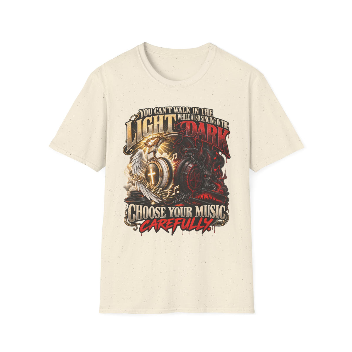Choose Your Music Carefully Light vs Dark Graphic T-Shirt