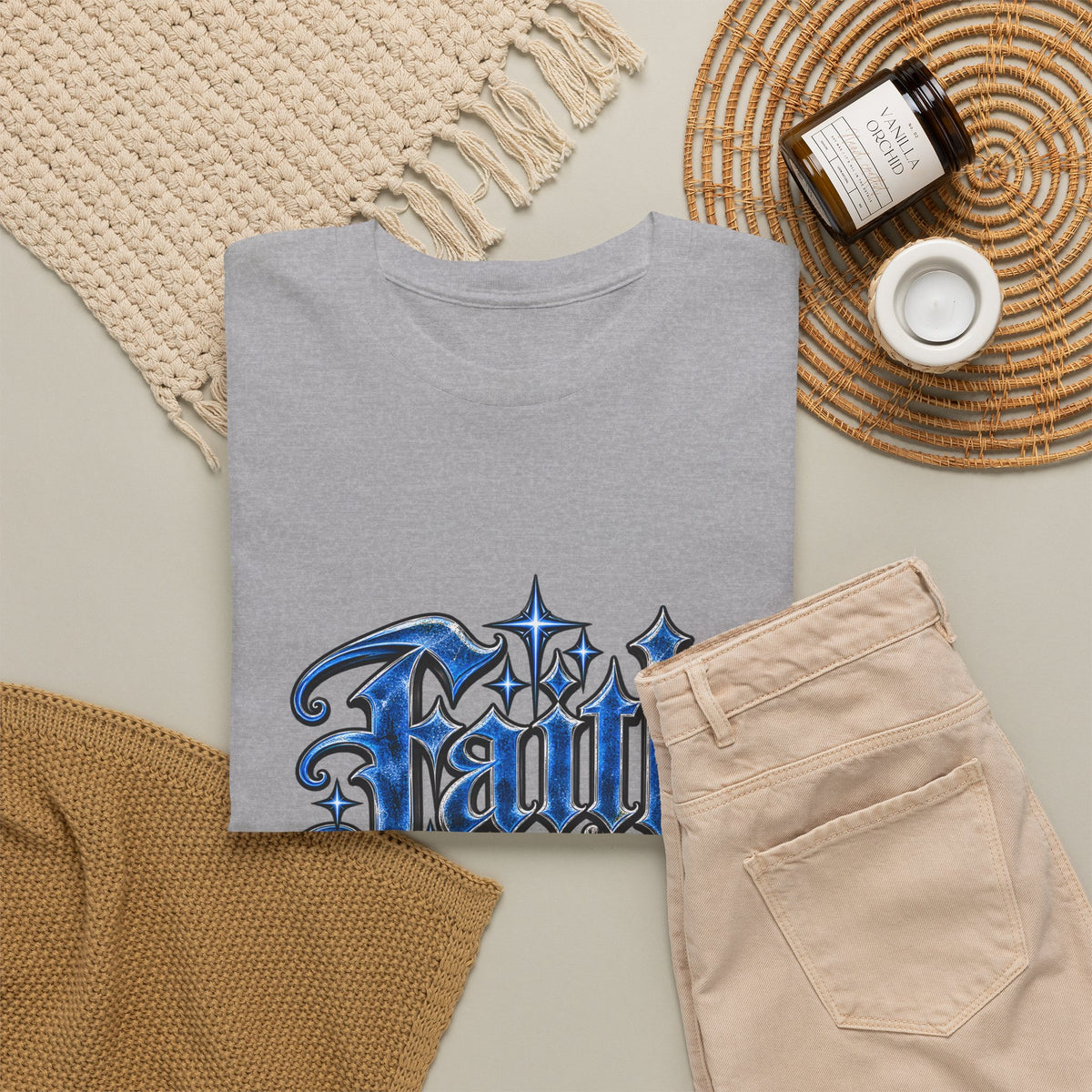 Faith Over Fear T-Shirt — Gothic Script Inspirational Tee