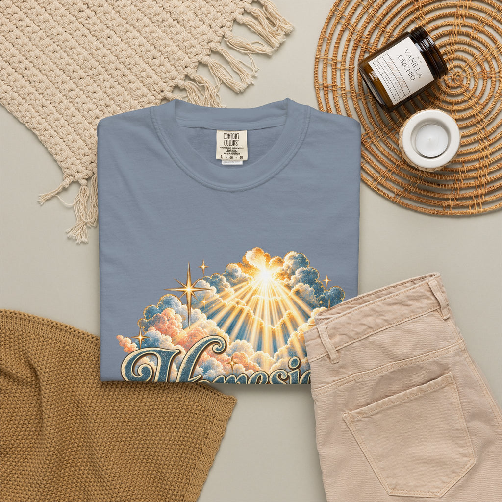Homesick for Heaven T-Shirt — Vintage Sunburst Cloud Graphic