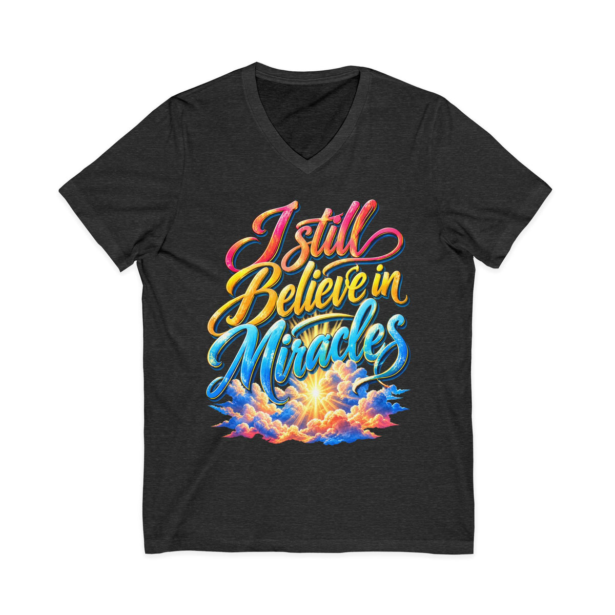 I Still Believe in Miracles Inspirational V-Neck T-Shirt