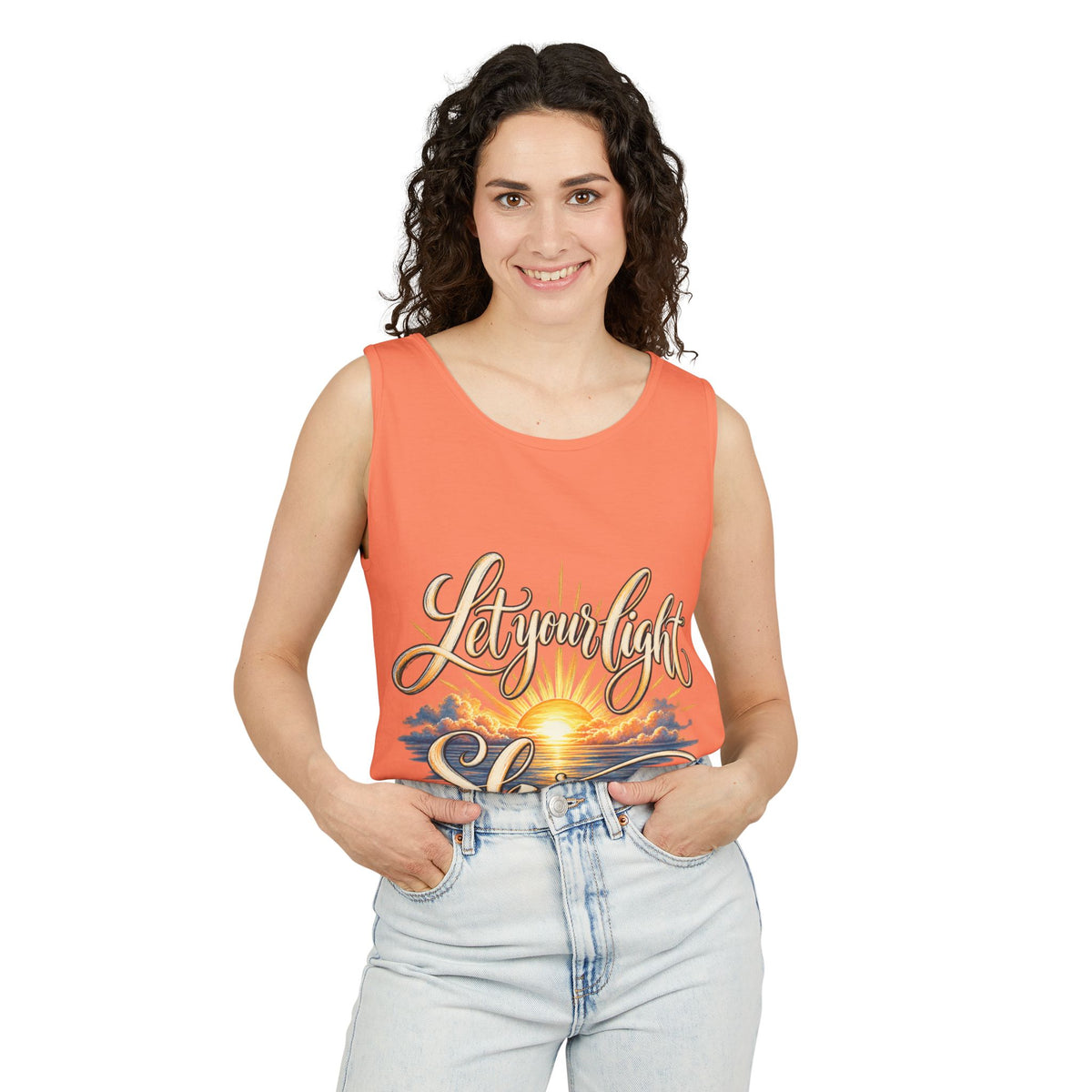 Let Your Light Shine Inspirational Sunset Tank Top