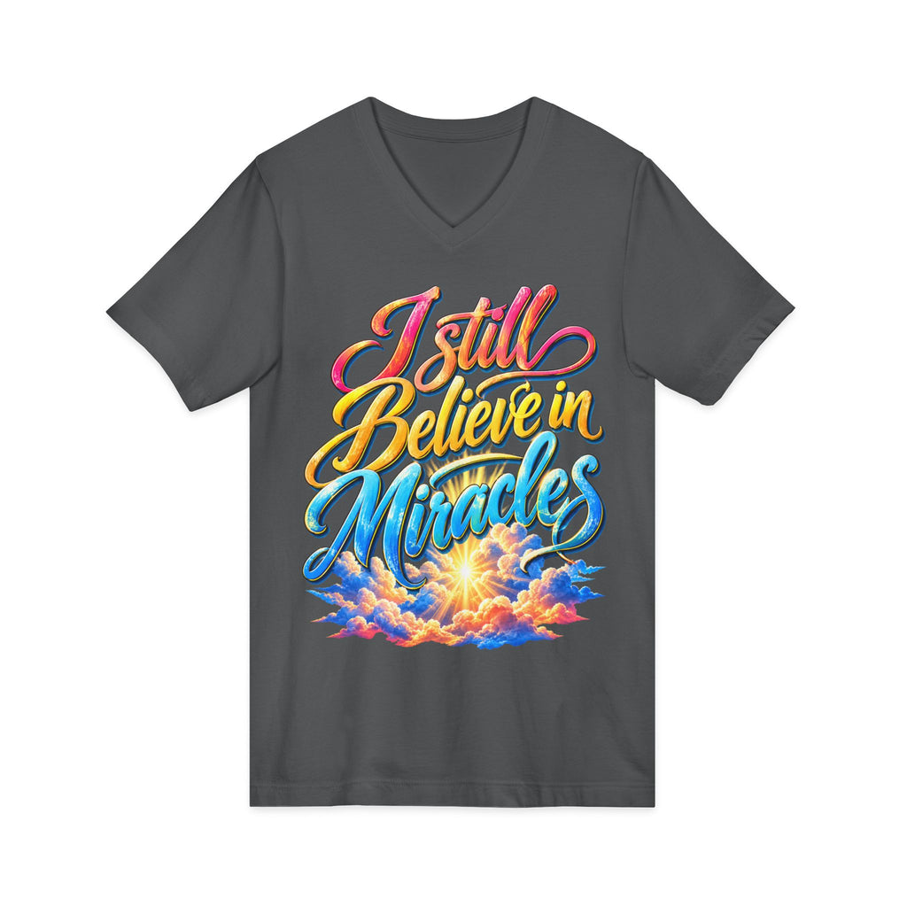 I Still Believe in Miracles Inspirational V-Neck T-Shirt