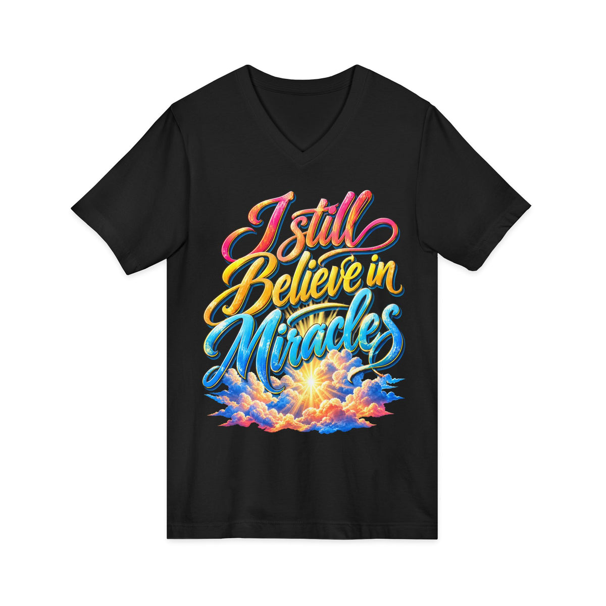 I Still Believe in Miracles Inspirational V-Neck T-Shirt