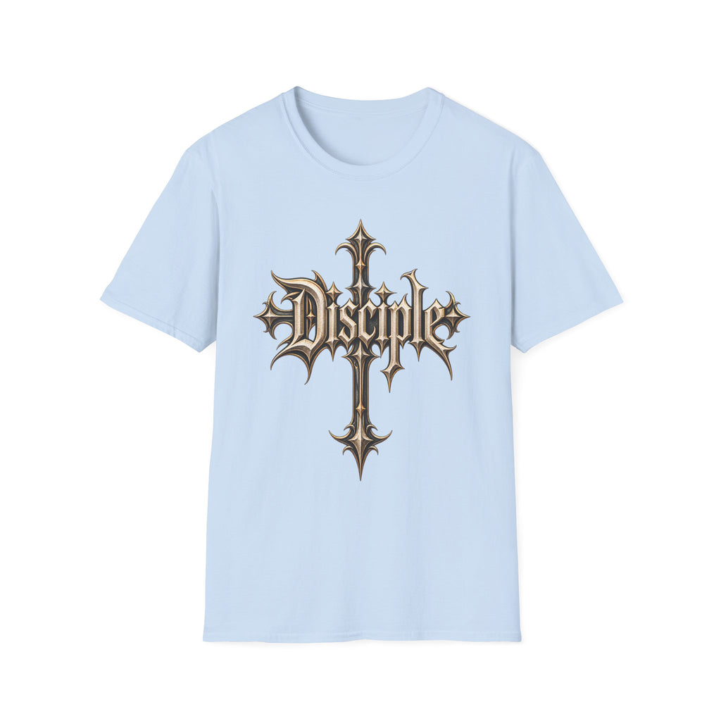 Disciple Cross T‑Shirt — Gothic Metal Religious Graphic Tee