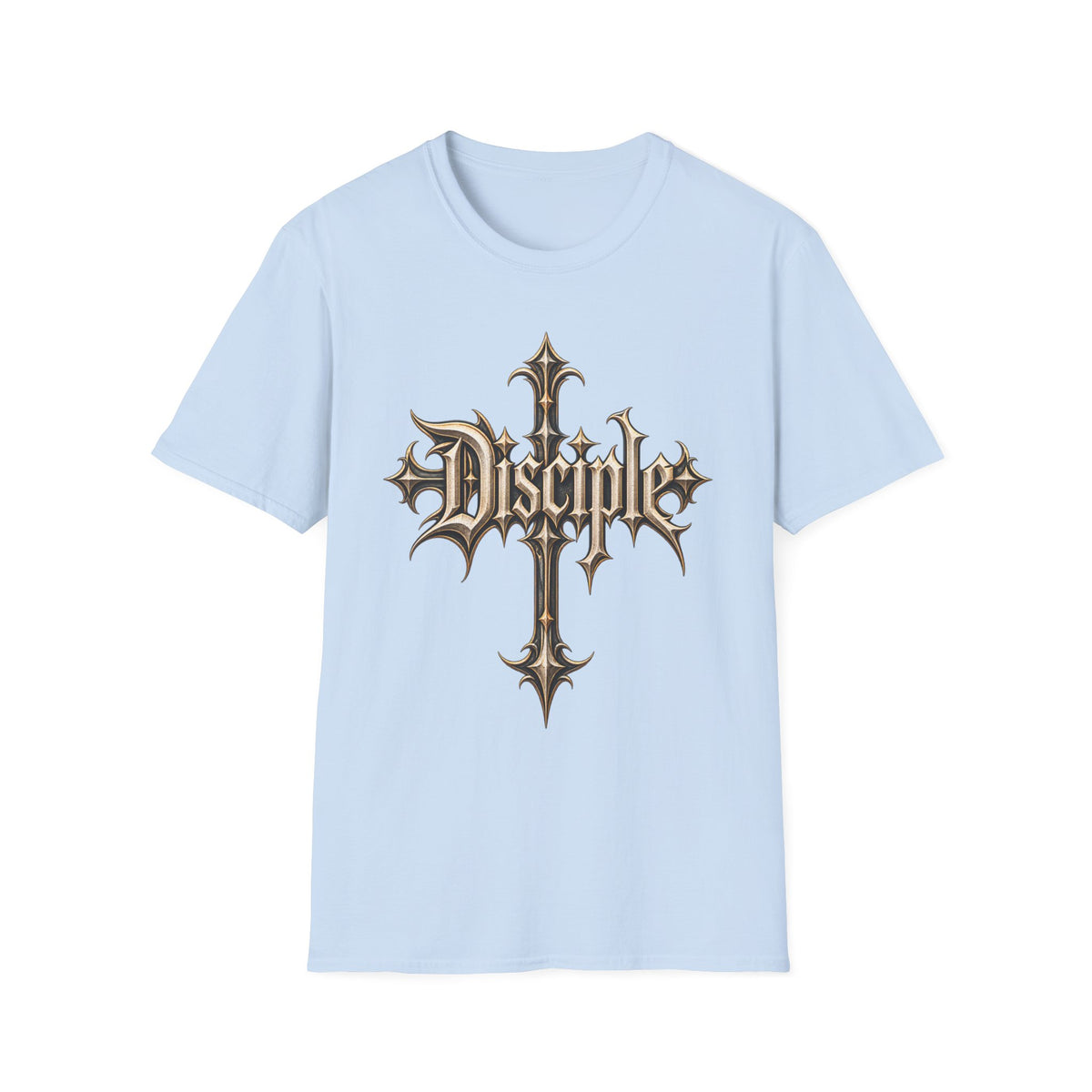 Disciple Cross T‑Shirt — Gothic Metal Religious Graphic Tee