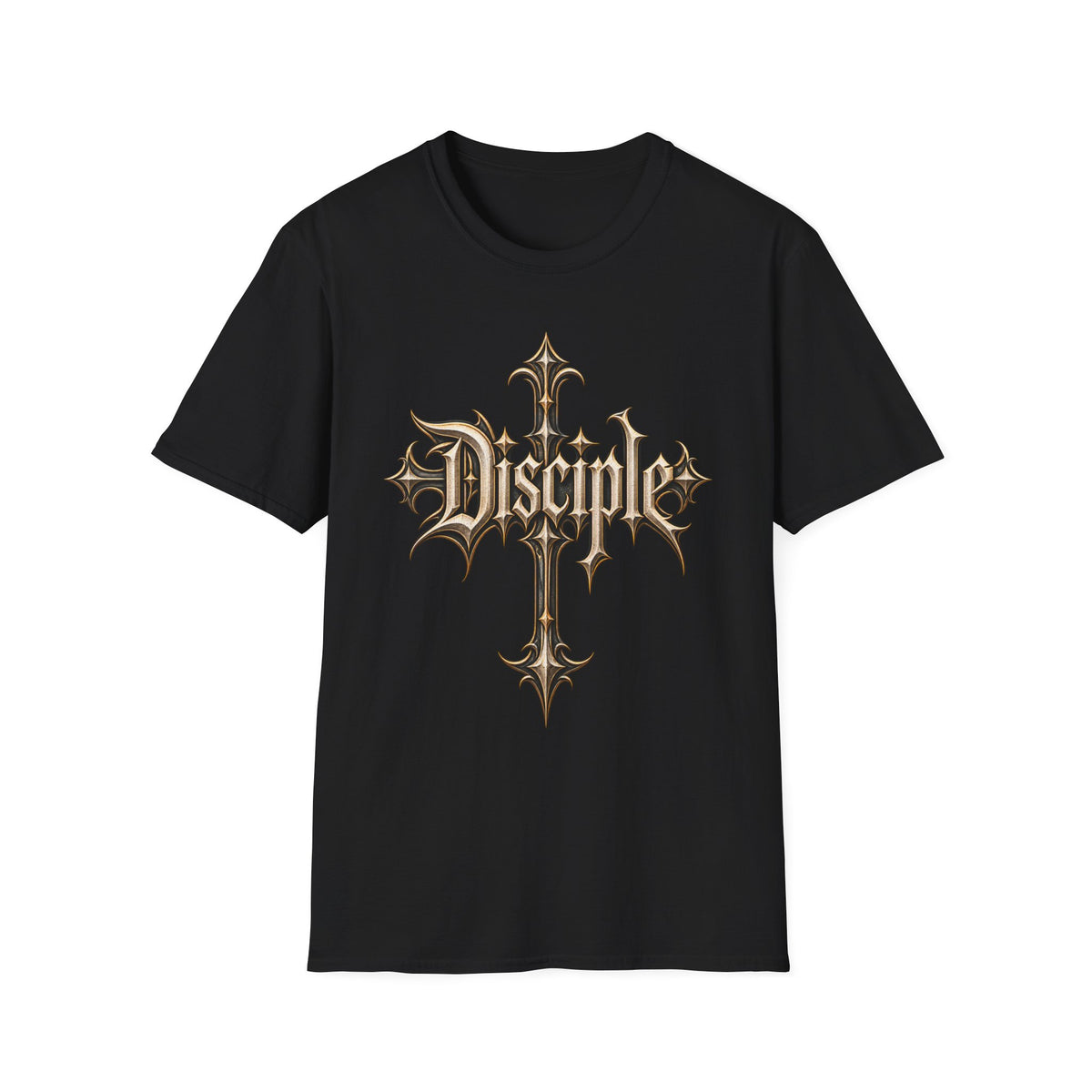 Disciple Cross T‑Shirt — Gothic Metal Religious Graphic Tee