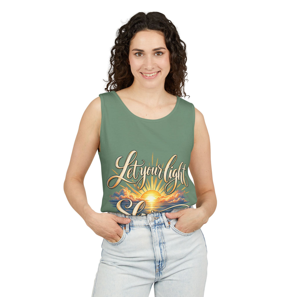 Let Your Light Shine Inspirational Sunset Tank Top