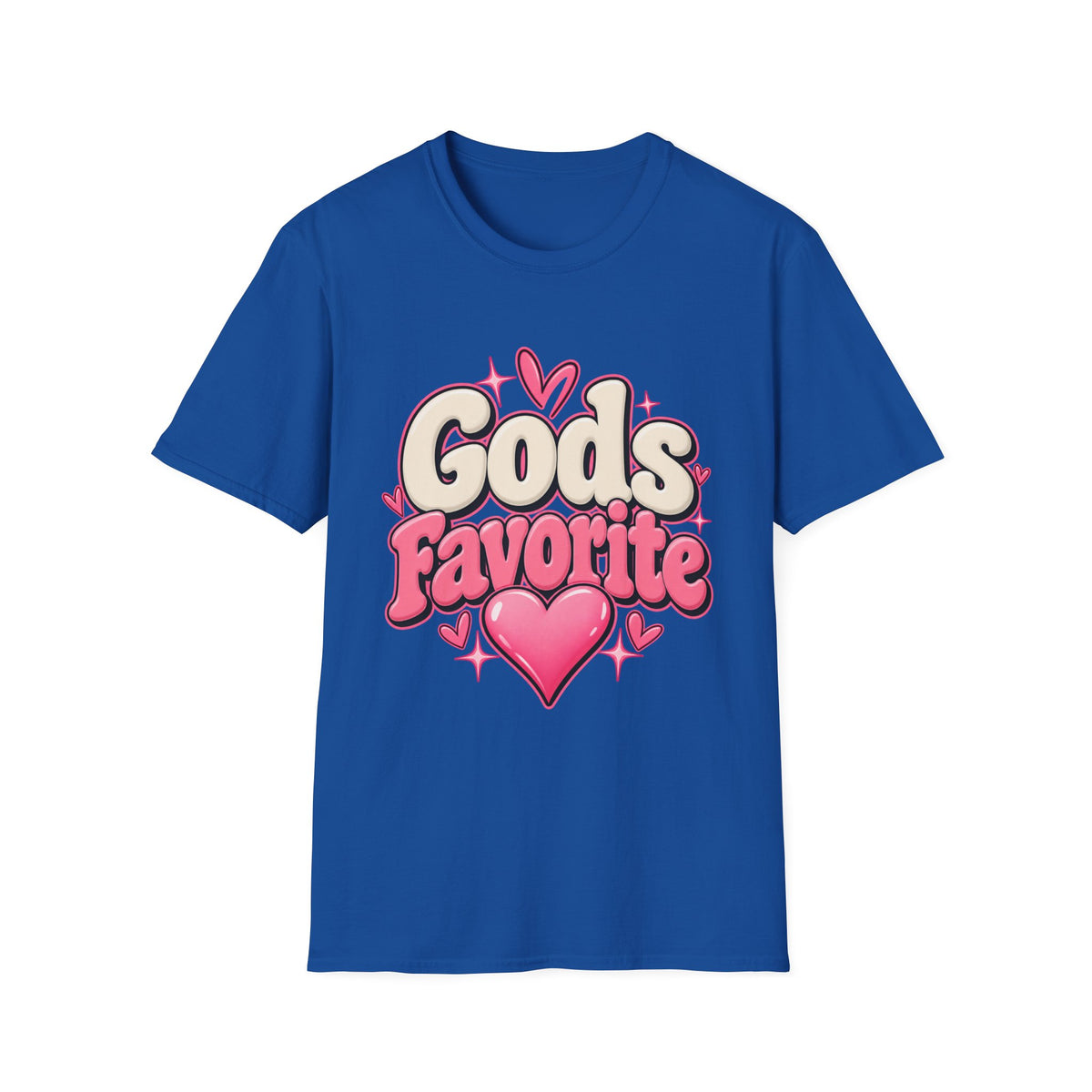 T-Shirt — "God's Favorite" Pink Heart Faith Graphic Tee