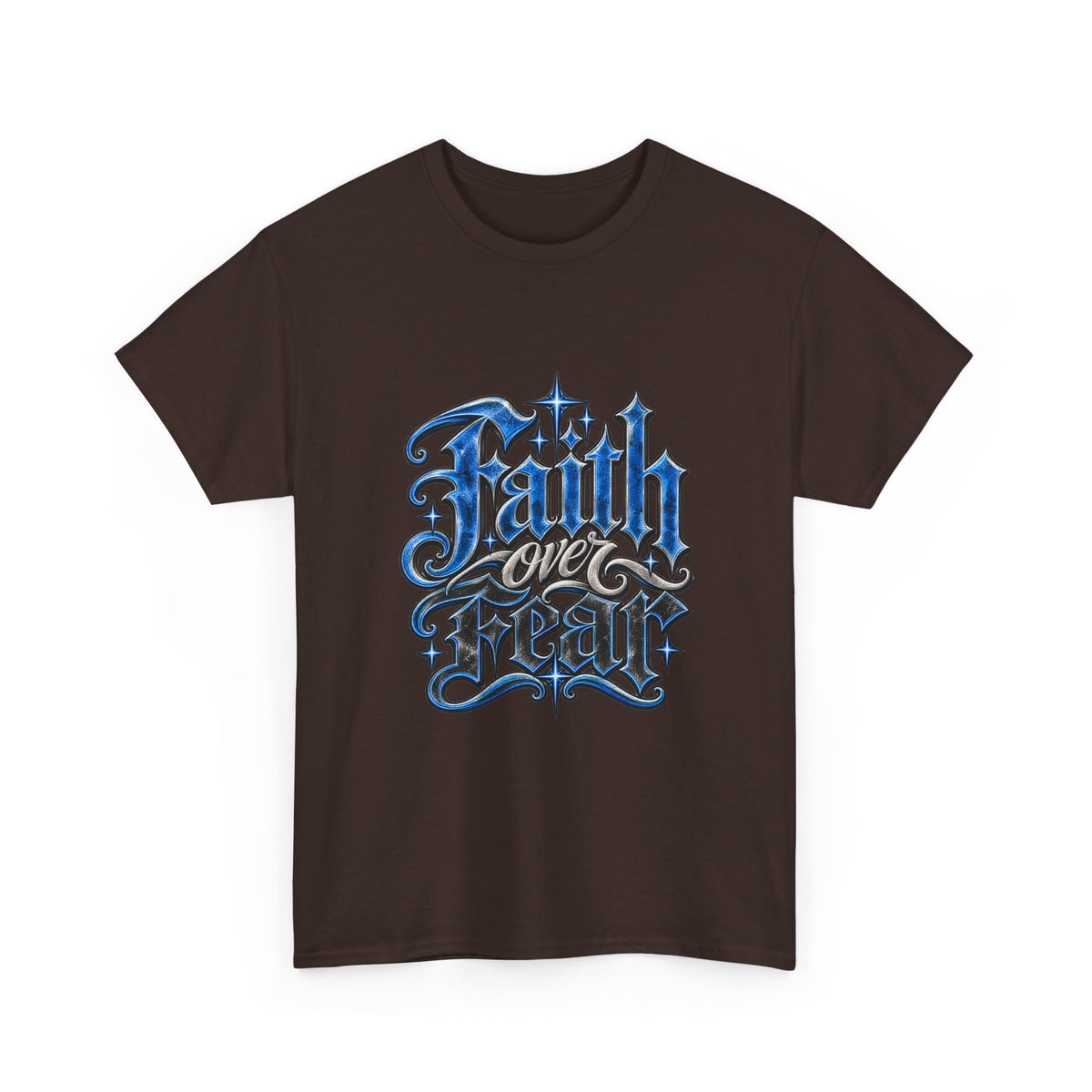 Faith Over Fear T-Shirt — Gothic Script Inspirational Tee