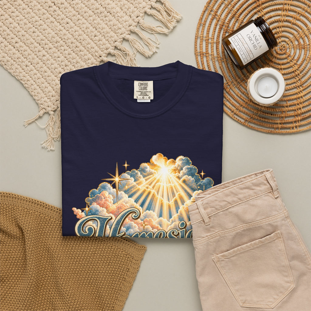 Homesick for Heaven T-Shirt — Vintage Sunburst Cloud Graphic