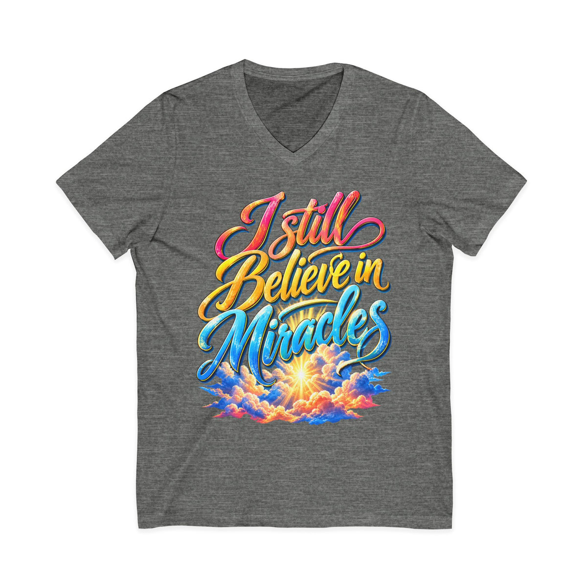 I Still Believe in Miracles Inspirational V-Neck T-Shirt