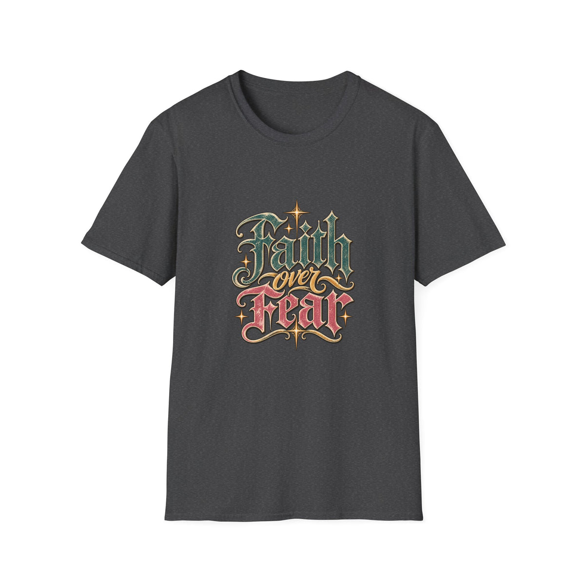 Faith Over Fear T-Shirt — Retro Script Inspirational Christian Tee
