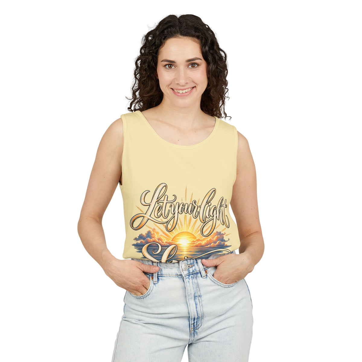 Let Your Light Shine Inspirational Sunset Tank Top